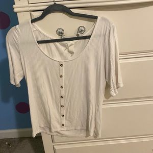 White Button Down T-shirt
